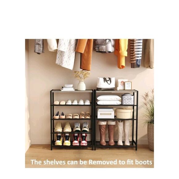 HOMEFORT 5 Tiers Shoe Rack Organizer,23" Shoe Storage Shelf for Closet, Shoe... - Picture 2 of 10